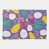 ドラゴンフルーツ熱帯開花紫キッチンタオル キッチンタオル (横)