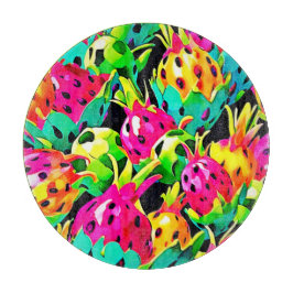 ドラゴンフルーツ鮮やかな模様 カッティングボード