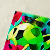 ドラゴンフルーツ鮮やかな模様 ビーチタオル (インサイチュ)