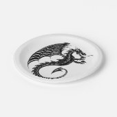 ドラゴンブラックシェイプタトゥースタイル ペーパープレート (アングル)