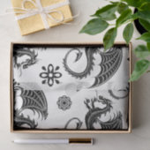 ドラゴンブラックシェイプタトゥースタイル 薄葉紙 (ギフト)