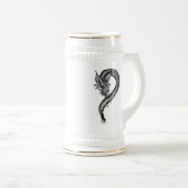 ドラゴンブラック&ホワイトデザイン ビールジョッキ (正面右)