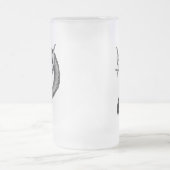 ドラゴンブラック&ホワイトデザイン フロストグラスビールジョッキ (中央)