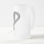 ドラゴンブラック&ホワイトデザイン フロストグラスビールジョッキ (正面右)