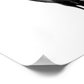 ドラゴンブラック&ホワイトデザイン ポスター (角)