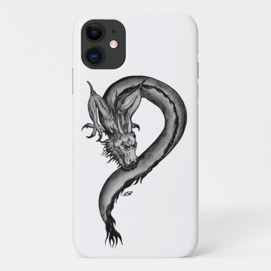 ドラゴンブラック&ホワイトデザイン Case-Mate iPhoneケース (裏面)
