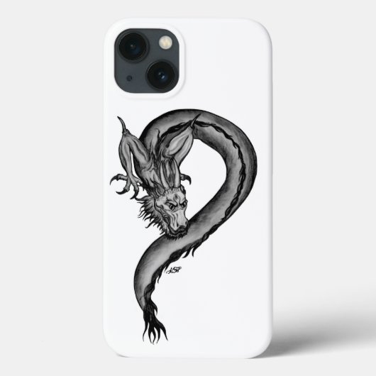 ドラゴンブラック&ホワイトデザイン Case-Mate iPhoneケース (裏面)