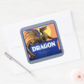 ドラゴンブランドフルーツクレートラベル スクエアシール (封筒)