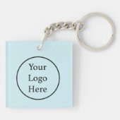 ドラゴンブルーバタフライフラワーズビジネスロゴ キーホルダー (裏面)