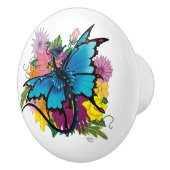 ドラゴンブルーバタフライフラワー セラミックノブ (右)