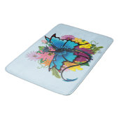 ドラゴンブルーバタフライフラワー バスマット (アングル)