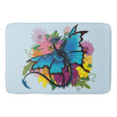 ドラゴンブルーバタフライフラワー バスマット (正面)