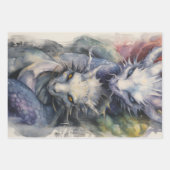 ドラゴンブルー赤 ラッピングペーパーシート (正面3)