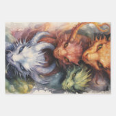 ドラゴンブルー赤 ラッピングペーパーシート (正面2)