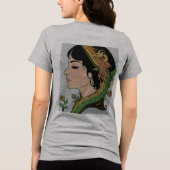 ドラゴンヘアレディ - ペルシア幻想の女性アート トライブレンドTシャツ (裏面)