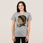 ドラゴンヘアレディ - ペルシア幻想の女性アート トライブレンドTシャツ (正面全面)