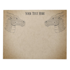 ドラゴンヘッドのプロフィールB&W ノートパッド