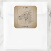 ドラゴンヘッドインプロフィールB&W蔵書票 スクエアシール (バッグ)