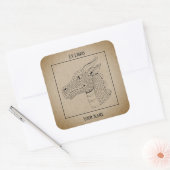 ドラゴンヘッドインプロフィールB&W蔵書票 スクエアシール (封筒)