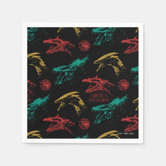 ドラゴンヘッドパターン スタンダードカクテルナプキン (正面)