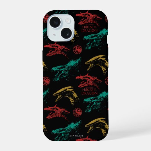 ドラゴンヘッドパターン iPhone 15ケース (裏面)