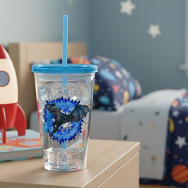 ドラゴンヘビ呼吸炎ブルーフレーム アクリルタンブラー