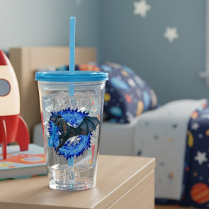 ドラゴンヘビ呼吸炎ブルーフレーム アクリルタンブラー