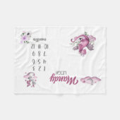 ドラゴンベビーガールマイルストーンブランケットドラゴン生まれたばかりの フリースブランケット (正面(横))