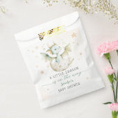 ドラゴンベビーシャワーかわいいボホグリーンウォーター色 フェイバーバッグ (封をした状態)