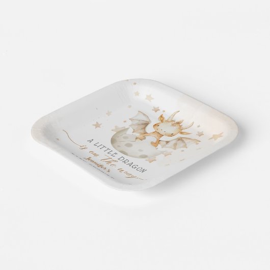 ドラゴンベビーシャワーかわいいボホ ペーパープレート (傾斜あり)