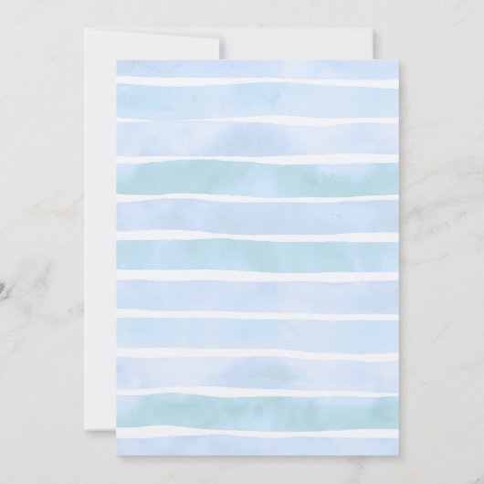 ドラゴンベビーシャワーかわいいボーイブルーウォータードア 招待状 (裏面)