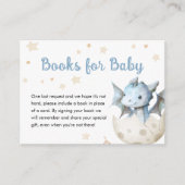 ドラゴンベビーシャワーかわいい少年ブルー本ベビー エンクロージャーカード (正面)
