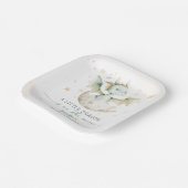 ドラゴンベビーシャワーかわいい男の子グリーンドラゴン ペーパープレート (傾斜あり)