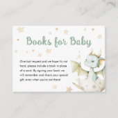 ドラゴンベビーシャワーかわいい緑の本ベビー エンクロージャーカード (正面)