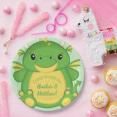 ドラゴンベビーシャワーグリーン ペーパープレート (パーティー)