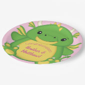 ドラゴンベビーシャワーピンク ペーパープレート (アングル)