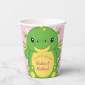 ドラゴンベビーシャワーピンク 紙コップ (裏面)