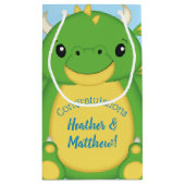 ドラゴンベビーシャワーブルー スモールペーパーバッグ (裏面)