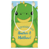 ドラゴンベビーシャワーブルー スモールペーパーバッグ (正面)