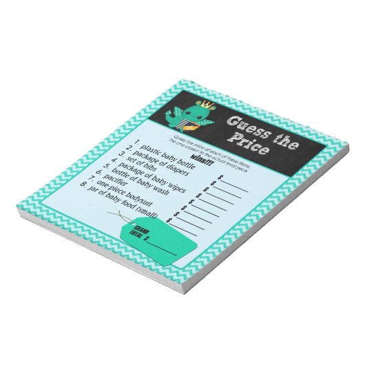 ドラゴンベビーシャワー価格を推測する右ゲーム40pg ノートパッド (回転)