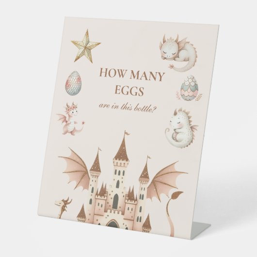 ドラゴンベビーシャワー台座看板 台座サイン (正面)