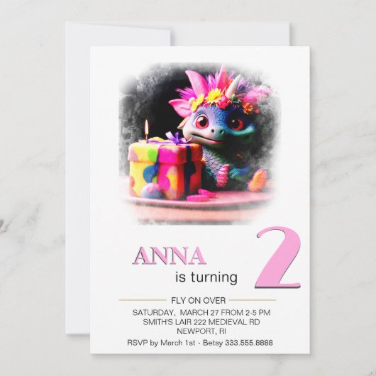 *~*ドラゴンベビー写真時代2 AP88誕生日会 招待状 (正面)