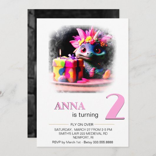 *~*ドラゴンベビー写真時代2 AP88誕生日会 招待状 (正面/裏面)