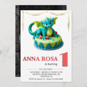 *~*ドラゴンベビー写真AP88ワンバースデーパーティー 招待状 (正面/裏面)