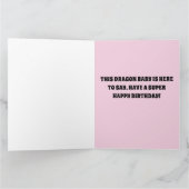 ドラゴンベビー誕生日ピンクグリーティングカード カード (内部)