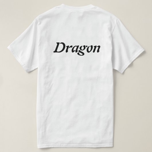 ドラゴンホワイトメンズTシャツ Tシャツ (デザイン裏面)