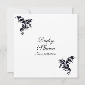 ドラゴンホワイト結婚ファンタジーテーマ招待状 招待状 (裏面)