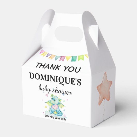 ドラゴンホールディングハート – ベビーシャワー愛用ボックス フェイバーボックス (正面サイド)