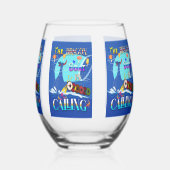 ドラゴンボートが呼んでいる ステムなしワイングラス (裏面)