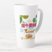 ドラゴンボートの調和 ホワイト カフェラテマグ (右アングル)